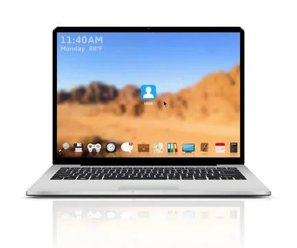 Laptop with user interface on screen イラスト素材