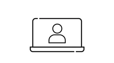 Laptop user profile icon Иллюстрация