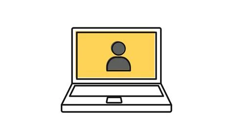 Laptop user profile icon Stock Illustration