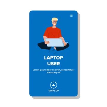 Laptop user vector Illustrazione stock