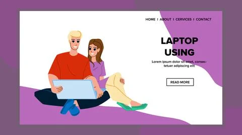 Laptop using vector イラスト素材