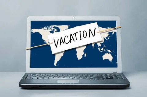 Laptop with vacation note laptop with note about vacation Copyright: xZoon... Stock Photos