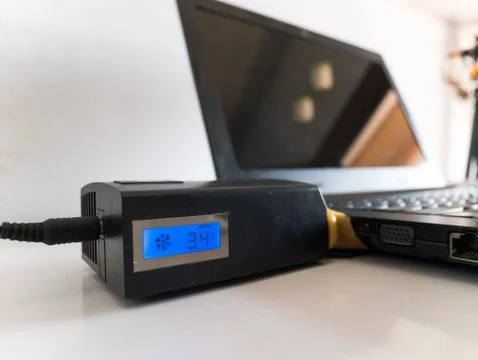Laptop Vacuum Cooler with Automatic Temperature Stock Photos