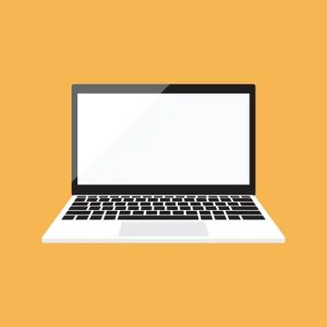 Laptop vector Flat icon Stock Illustration