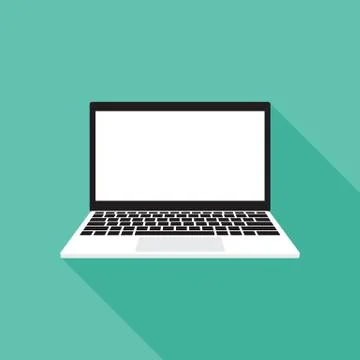 Laptop vector Flat icon Stock Illustration