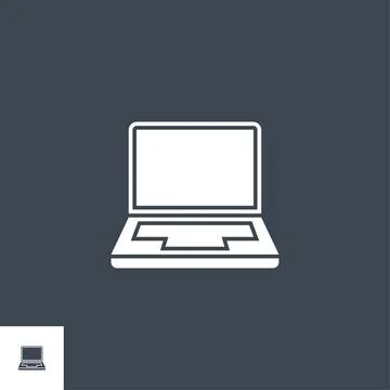 Laptop Vector Glyph Icon 스톡 일러스트