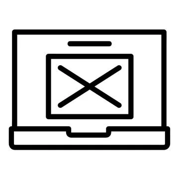 Laptop Vector Icon, Outline style icon, from Advertisement icons collection Stock Illustration