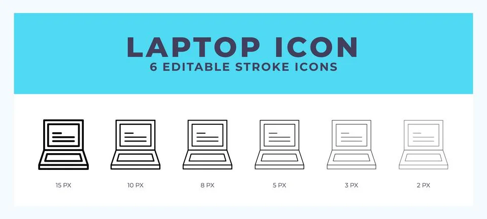 Laptop vector icon for web and app. Editable stroke vector illustration 스톡 일러스트