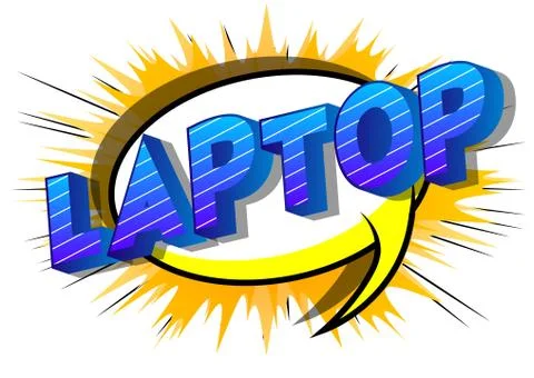 Laptop - Vector illustrated comic book style phrase. Stock-Illustration