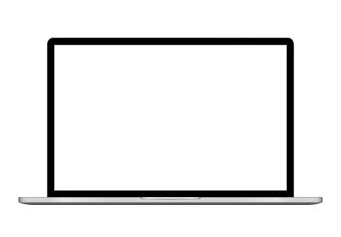 Laptop vector illustration with blank screen isolated on white background, .. Stock Illustration