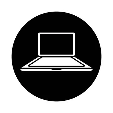 Laptop vector illustration icon isolated on white background,flat bubble desi Stock Illustration
