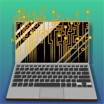 Laptop vector illustration. Stock Illustration