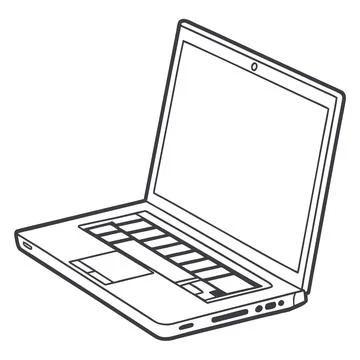 Laptop vector illustration minimal flat tech styl (1) Stock Illustration