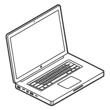 Laptop Vector Illustration Minimal Flat Tech Styl vector illustration design  Stock Illustration