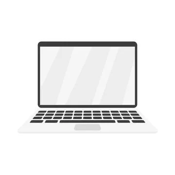 Laptop vector illustration on white background, flat Stock Illustration
