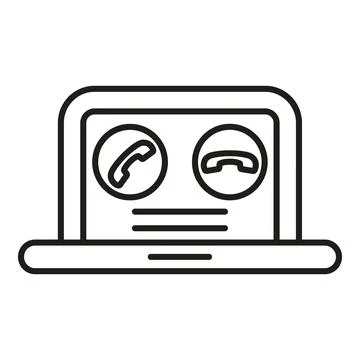 Laptop video call interface showing incoming communication options Stock Illustration