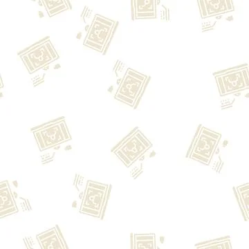 Laptop video camera face id glyph seamless pattern Stock Illustration