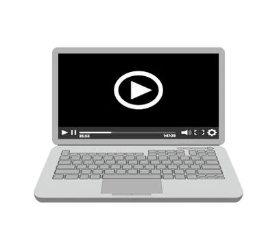 Laptop video player Stock Illustration
