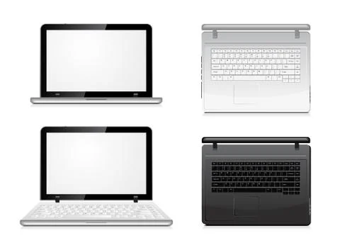 Laptop view from the front and top Stock Illustration
