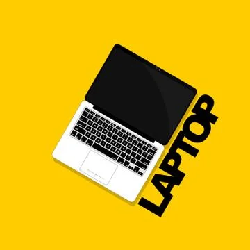 Laptop view from top vector illustration Stock Illustration