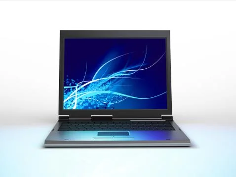 Laptop viewed from the front. Stock Illustration