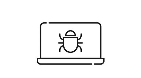 Laptop virus and system bug icon イラスト素材