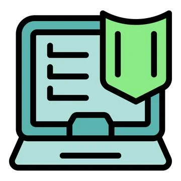 Laptop vpn access icon vector flat イラスト素材