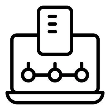 Laptop vpn icon outline vector. Verification password Stock Illustration