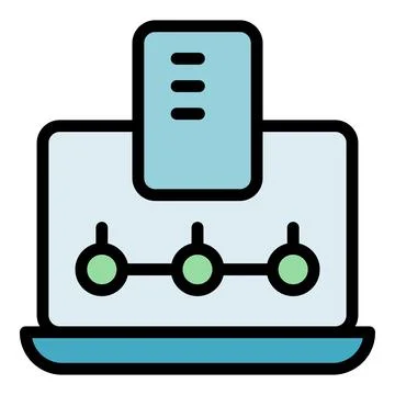 Laptop vpn icon vector flat Stockillustratie