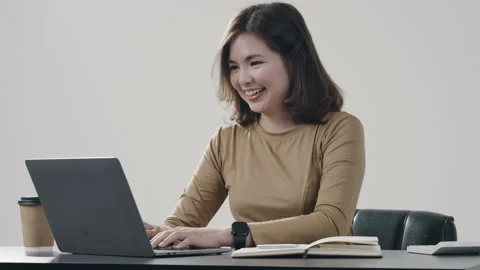 Laptop, wave and business man in video call, online meeting or video conference Stock Footage 265353853