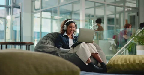 Laptop, wave and online class with woman in college for video call, streaming Stock Footage 312248878