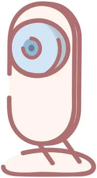 Laptop web camera modern technology. Gadget designed to broadcast video image in Stock Illustration