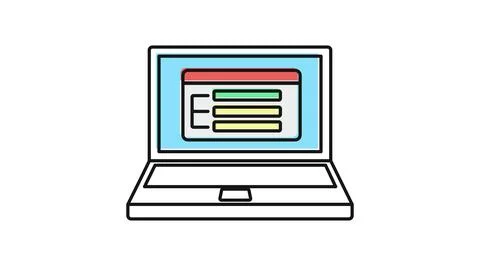 Laptop web design and browser interface icon 스톡 일러스트