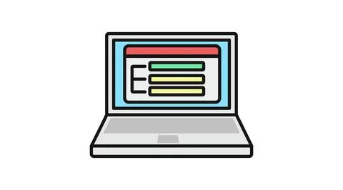 Laptop web design and UI UX layout icon Иллюстрация