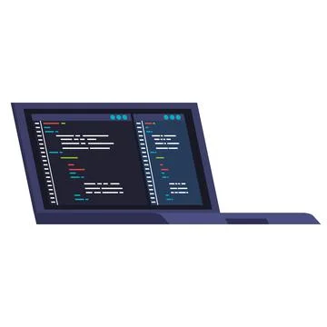 Laptop with web development 스톡 일러스트