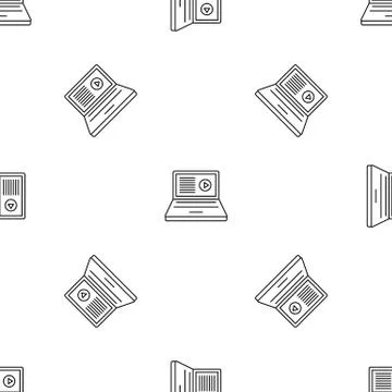 Laptop web surf pattern seamless Stock Illustration