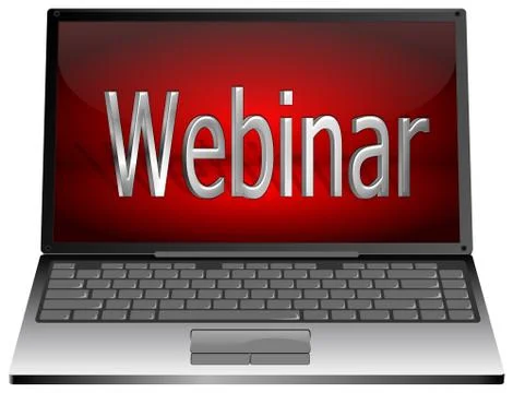 Laptop with webinar Stock Illustration