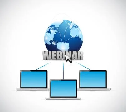 Laptop webinar network illustration design Stock Illustration