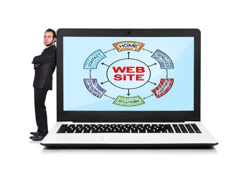 Laptop with website Foto stock
