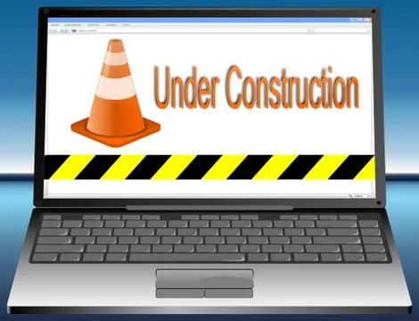 Laptop with website under construction 写真素材