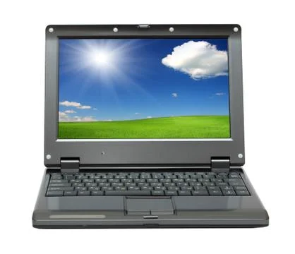 Laptop wheat field Stock-Illustration