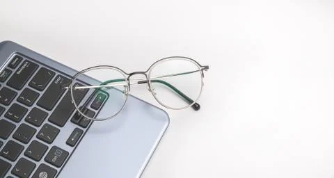 Laptop on a white background Stock Photos
