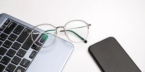 Laptop on a white background Stock Photos