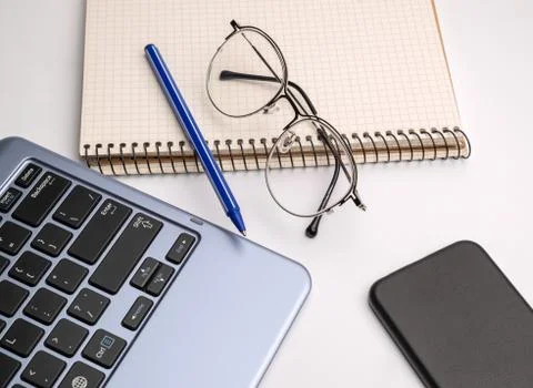 Laptop on a white background Stock Photos