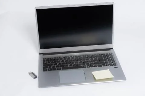Laptop on a white background Stock Photos