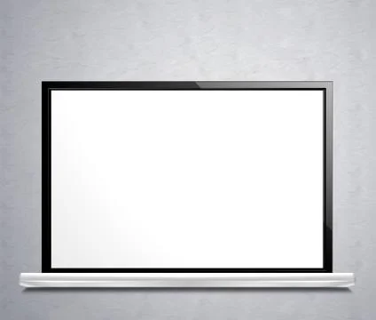 Laptop white blank computer screen Stock Illustration