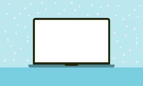 Laptop with white empty blank screen for copy space 스톡 일러스트