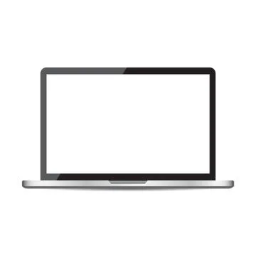 Laptop with white screen flat icon. Computer vector illustration on white bac 스톡 일러스트