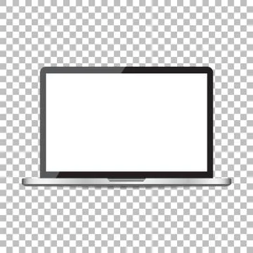 Laptop with white screen flat icon. Computer vector illustration on isolated  Stock Illustration