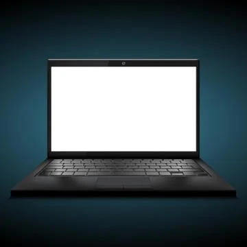 Laptop with white screen. Illustrazione stock
